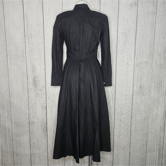 Vintage Lilia Smitty Black Western Dress Purple Print Yoke Shirt Dress, sz Small - Picture 5 of 6